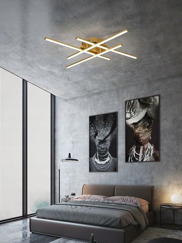 Złota lampa sufitowa LED wisząca regulowana żyrandol Plafon 4000K WOBAKO na Arena.pl