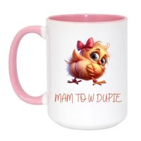MAM TO W DUPIE Wzór - Duży Biało-Różowy 450 ml