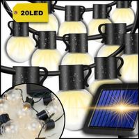 GIRLANDA SOLARNA XL 20 OGRODOWA ŚWIETLNA ŻARÓWEK NA BALKON ŁAŃCUCH KULKI