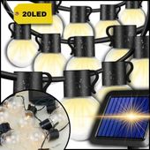 GIRLANDA SOLARNA XL 20  OGRODOWA ŚWIETLNA ŻARÓWEK NA BALKON ŁAŃCUCH KULKI