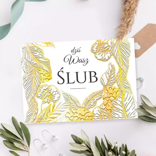 Karnet A5 Ślubny, Złote Liście na Arena.pl