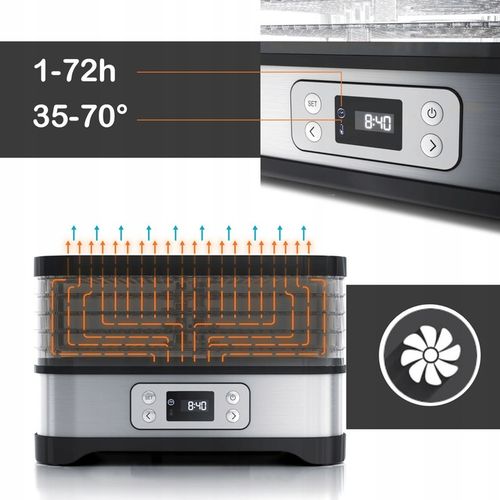 Suszarka do grzybów owoców warzyw DUŻA MOCNA 500W TERMOOBIEG REGULACJA na Arena.pl