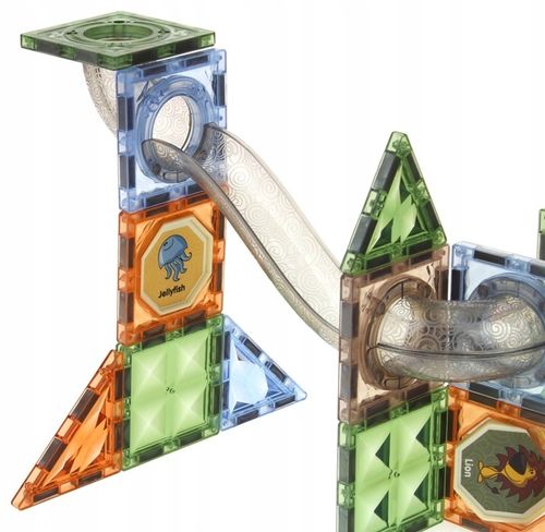 Klocki Magnetyczne Konstrukcyjne Świecące Tor Kulkowy Kulodrom Panele 69 el na Arena.pl