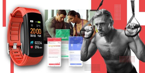 smartwatch giewont czarno czerwony 2 paski gw200-1 na Arena.pl