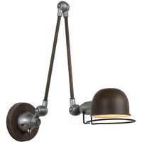 Regulowana LAMPA ścienna HONORE  45252/11/97 Lucide industrialna OPRAWA metalowy kinkiet rdzawy brąz szary