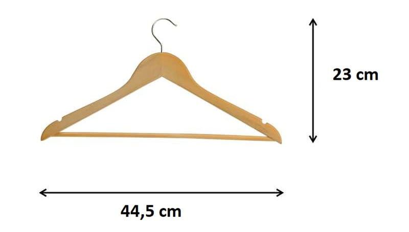 Wieszak drewniany na ubrania z poprzeczką na spodnie zdjęcie 3