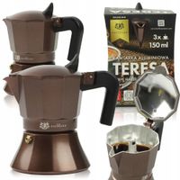 KAWIARKA ALUMINIOWA ZAPARZACZ DO KAWY KAFIETERKA WŁOSKA MOKA NA 3 KAWY