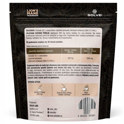 LION'S MANE 10:1 SOPLÓWKA JEŻOWATA 30G SOLVE LABS na Arena.pl