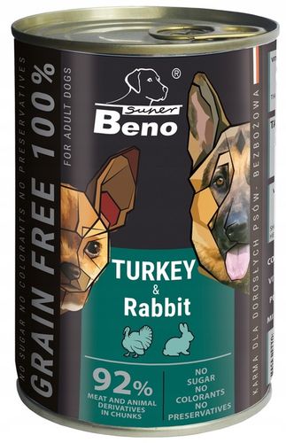 Beno Bezzbożowa Mokra Karma dla psów MIX 12x 415g Puszki dla psa 92% Mięsa na Arena.pl