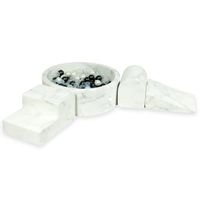 Piankowy plac zabaw z basenem okrągłym 90x30 marmur + 200 piłek (metaliczny grafit, perła, przezroczyste)