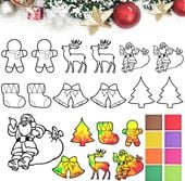 Zestaw Kreatywny 12 Świątecznych Rękodzieł Naklejki na Okna Suncatcher