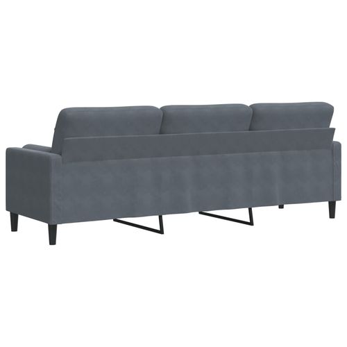 3-osobowa sofa z poduszkami, ciemnoszara, 210 cm, aksamit na Arena.pl