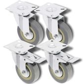 Zestaw x4 kółek koła jezdne CARGO grafitowe 75 mm