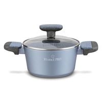 GARNEK z POKRYWKĄ indukcja Aluminiowy MAŁY gaz Starke Pro Double 1,45 l