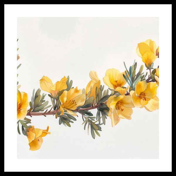 Plakat 50x50cm Żółte Kwiaty zdjęcie 3