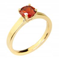 PIERŚCIONEK ZŁOTY STAL Z CZERWONYM KRYSZTAŁEM 14