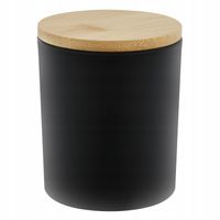 Słoik do świec czarny mat 300 ml z bambusową pokrywką - 72 sztuki