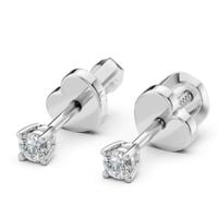kolczyki z białego srebra 925 z diamentem (brylantem) 0,12 ct lab