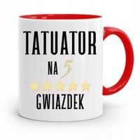 Dla Tatuażystki Tatuażysty Kubek Czerwony Prezent Z Nadrukiem Ze Zdjęciem