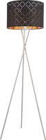 Podłogowa lampa abażurowa CLARKE 15229S1 Globo metal tkanina nikiel czarna