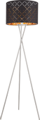 Podłogowa lampa abażurowa CLARKE 15229S1 Globo metal tkanina nikiel czarna