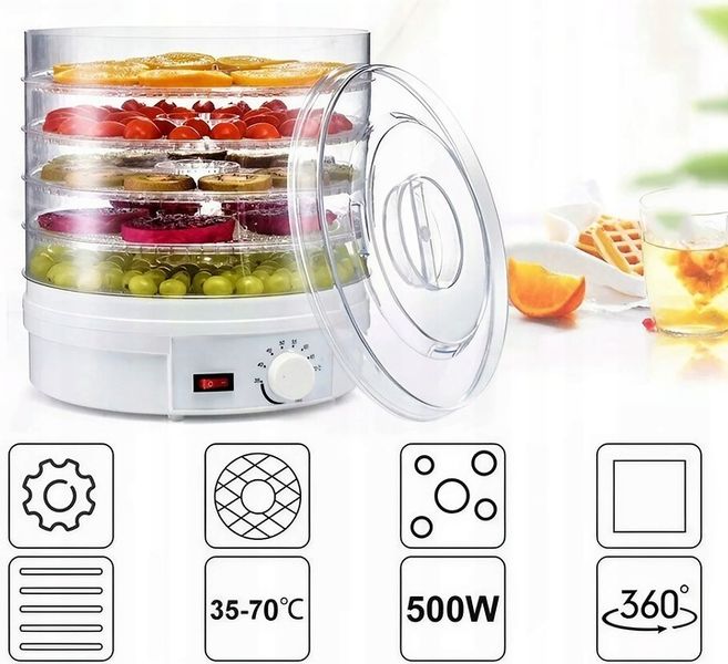 SUSZARKA DO GRZYBÓW OWOCÓW WARZYW SPOŻYWCZA DUŻA 5 SIT 4 CM 500W ŻYWNOŚCI zdjęcie 10