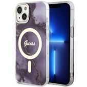 Guess GUHMP14SHTMRSU iPhone 14 6.1" purpurowy/purple hardcase Golden Marble