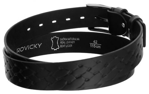 skórzany pasek męski do garnituru klamra - rovicky na Arena.pl