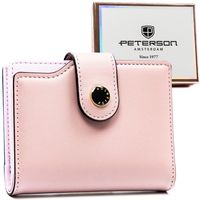 PETERSON portfel damski eko skórzany elegancki matowy P238 j.różowy