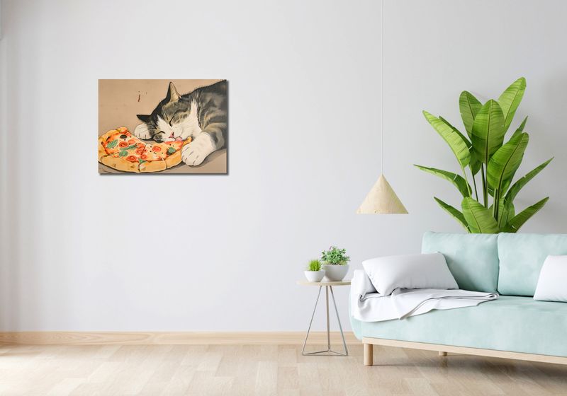 Obraz 70x50cm Pizza Dla Kota zdjęcie 2