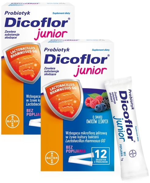 DICOFLOR JUNIOR probiotyk dla dzieci 2x12 saszetek zdjęcie 1