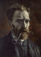 Plakat 50x70cm  Self-Portrait with Pipe, Van Gogh Vintage