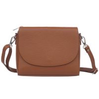 VERA PELLE torebka damska skórzana listonoszka 3 komorowa V020 camel