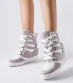 Biało-szare sneakersy na koturnie Pantaleone 39