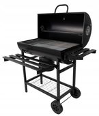 GRILL WĘGLOWY OGRODOWY NA KOŁACH PÓŁKI GRIL NA BRYKIET BBQ NA WĘGIEL