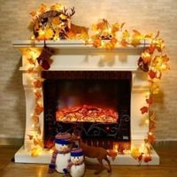 GIRLANDA ŚWIETLNA LAMPKI 20LED LIŚCIE KLONU 3M DEKORACJE JESIENNE HALLOWEEN