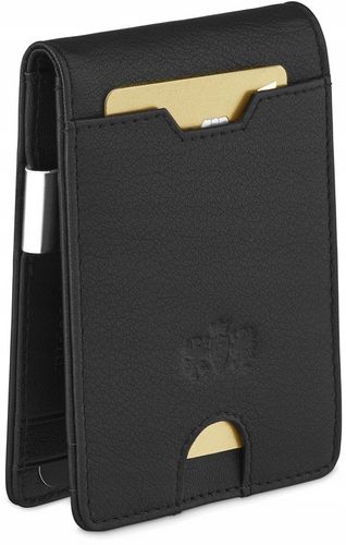 Portfel męski skórzany SLIM czarny mały elegancki wytrzymały RFID ZAGATTO na Arena.pl