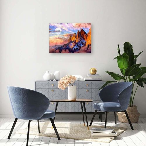 Obraz na płótnie - Canvas, Zachód słońca w górach 60x40 na Arena.pl