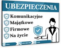 TABLICZKA REKLAMOWA szyld z dibondu nadruk 40x30 cm ubezpieczenia