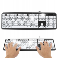 KLAWIATURA DLA SENIORA DUŻE LITERY USB DO KOMPUTERA PC CZARNY