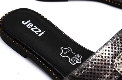 Klapki damskie z aplikacją JEZZI RMR24148-3 - czarno-srebrne 38 na Arena.pl