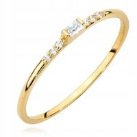 Modowy ZŁOTY PIERŚCIONEK 585 OBRĄCZKA z CYRKONIAMI