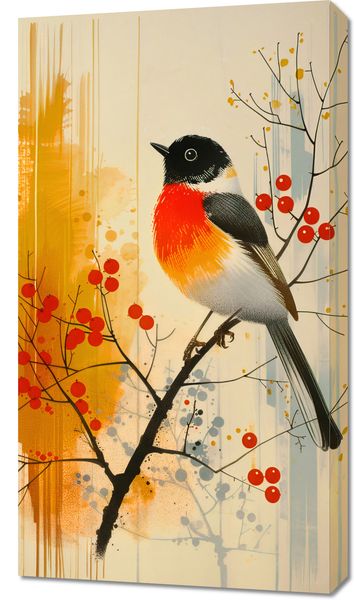 Obraz 50x90cm Jesienny Rudzik zdjęcie 1