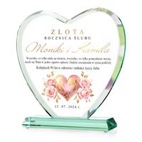 STATUETKA SERCE GRAWER na ROCZNICĘ ŚLUBU 50 40 30 złota perłowa rocznica