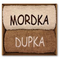 RĘCZNIKI haft MORDKA DUPKA Prezent na WALENTYNKI dla MĘŻA, CHŁOPAKA, KOLEGI