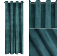 ZASŁONA WELUR VELVET PRZELOTKI 140X250 NIEBIESKA