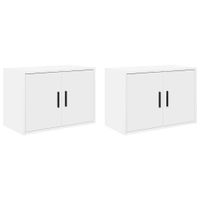 Garażowe szafki ścienne 2 szt. Białe drewno klejone