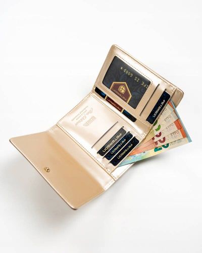 portfel damski ze skóry ekologicznej na zatrzask i suwak - peterson na Arena.pl