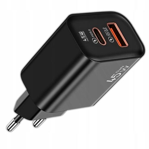 SZYBKA ŁADOWARKA KOSTKA GaN 45W ZASILACZ 2xUSB QC 3.0 PD 3A na Arena.pl