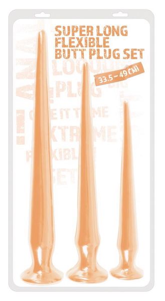 Super Long Butt Plug Set Flesh zdjęcie 1